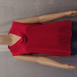IMPRESSIONS Lifestyle red cowl neck tank